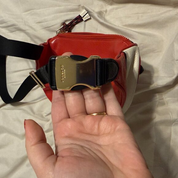 Coach - Red Colorblock Leather Belt Bag - Picture 6 of 6